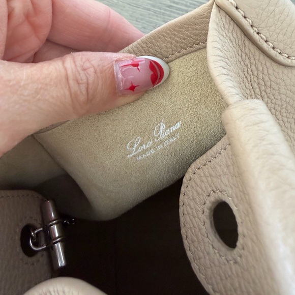 Loro piana micro bale bag in tan calfskin; used 4x - Picture 9 of 16